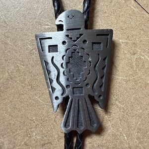Black Metal Thunderbird Bolo Tie